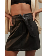 New Anthropologie Paige Vegan Leather Tie Mini Skirt $199 Sz 27 (4) BELT... - £69.63 GBP