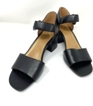 NIB Vionic Chardonnay Black Leather Block Heel Sandals Size 7M - $1,771.54 MXN