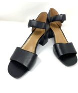 NIB Vionic Chardonnay Black Leather Block Heel Sandals Size 7M - €81,41 EUR