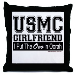 USMC Girlfriends Oorah Throw Pillow - £18.09 GBP