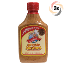 3x Bottles Woeber&#39;s Hot &amp; Spicy Flavor Whole Grain Mustard | Sandwich Pa... - $22.46