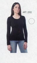 Women&#39;s Long Sleeve Crew Neck T-Shirt Cotton Stretch Brushed CFA GROUP A... - $183.01 MXN