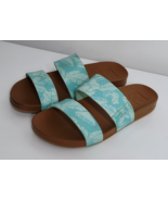 Reef Womens Size 6 Blue Tropical Cushion Bounce Vista Sandals Slides Shoes - £19.74 GBP