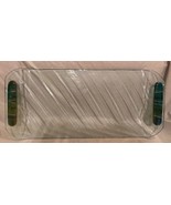 Clear Beveled Glass Serving Tray Cheese &amp; Cracker/ Cookie Platter 18” L ... - £20.26 GBP