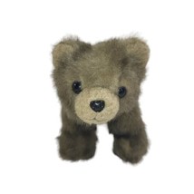 Bearington Collection Plush Grizzly Bear Stuffed Animal Brown Beanie 7&quot; - £7.75 GBP