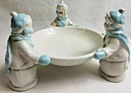 Avon Snowlady Holiday Christmas Ceramic Bowl Candy Nut Dish 2002 Preside... - £28.13 GBP