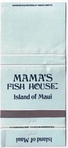 Matchbook Cover Mama&#39;s Fish House Island Of Maui Hawaii - £3.15 GBP
