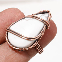 Howlite Gemstone Handmade Fashion Ethnic Copper Wire Wrap Ring Jewelry 6&quot; SA 478 - £5.96 GBP