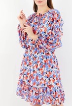 Lauren Ralph Lauren Size 6 Floral Crinkled Georgette Dress Ruffled Long ... - $42.08