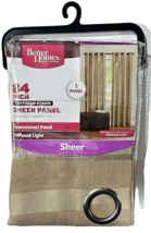 Better Homes &amp; Gardens 52x84 In Textured Stripe Sheer Panel Clay Beige - $23.99