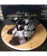 Donald J Pliner Nossi expresso faux alligator print slides heels sandals... - £56.28 GBP