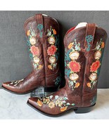 Macie Bean Snip Toe Floral Embroidery Cowboy Boots Sweet Sixteen-Women&#39;s... - $3,435.68 MXN
