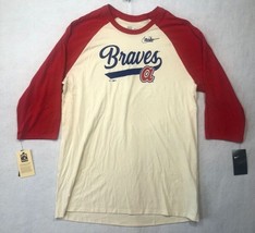 Nike Atlanta Braves Raglan 3/4 Sleeve Baseball Tee T-Shirt MLB Men&#39;s Medium M - $24.49