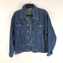 Mens Denim Jacket Vintage Retro Trucker Dark Wash Cotton 42 US L - £26.34 GBP