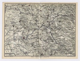1930 Original Vintage Map Of Vicinity Of Tivoli Subiaco Carsoli Lazio Italy - £12.53 GBP