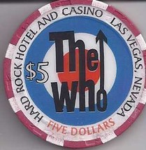 $5 HARD ROCK HOTEL VEGAS Casino Chip THE WHO 2002 TOUR - £10.90 GBP