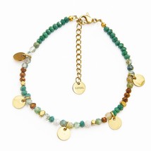 Summer Bohemian Gold Plated Stainless Steel Beads Coins Bracelets for Women Natu - £14.46 GBP