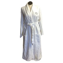 Pottery Barn Peignoir Organic Cotton Spa Robe White XL Gray Monogram Turkish NWT - $89.00