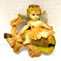 Vintage Fontanini Angel Cherub Wall Plaque Violin Baby Italy Resin Hangi... - £7.57 GBP