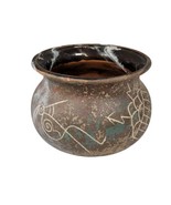 Vtg Kokopelli Petroglyph Studio Pottery Planter Bowl Tohono O&#39;Odham ? NO... - £135.90 GBP