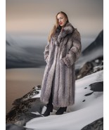 Northern Light – Regal Indigo Fox Coat with a Shawl Collar Fast Shipping - $15,745.95 MXN