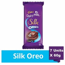Cadbury Dairy Milk Silk Oreo Chocolate Bar, 60 gm (Pack of 7). - $31.96