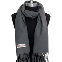 Fast Men&#39;s Winter Warm 100% CASHMERE Scarf SOLID Gray Made in England SO... - £13.47 GBP