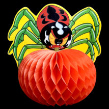 Vintage Halloween Die Cut Spider Honeycomb Crepe Decoration Decor Creepy... - $9.95