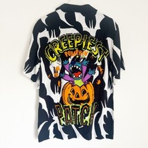 NWT 2024 Disney Parks Halloween Stitch Creepiest Pumpkin Camp Button Shirt Top S - £31.53 GBP