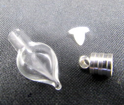 Small Clear Heart Glass Vial 1&quot; Bottle Charm Cremation Ashes Pendant Ric... - $9.40