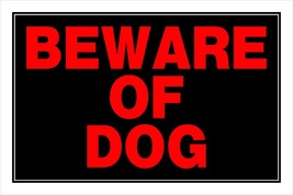 Beware Of Dog Plastic Sign 8&quot;x12 Fluorescent Red Security Warning Hillman 839924 - £15.65 GBP