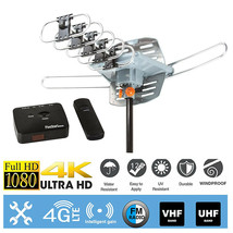 150Mile 1080P 4K HDTV Outdoor Antenna 360 Degree Rotation w/ RG6 Coax Cable - £28.76 GBP