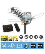 150Mile 1080P 4K HDTV Outdoor Antenna 360 Degree Rotation w/ RG6 Coax Cable - $49.01 CAD