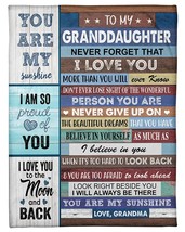 To My Granddaughter Blanket Gift For Girl Love Grandma Colorful Custom Blanket - £45.87 GBP+