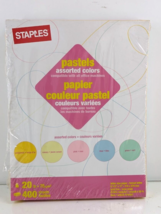 STAPLES 400 Sheets Pastel Assorted Colors 8 1/2&quot; x 11&quot; Letter Size Paper 75 g/m - £12.38 GBP
