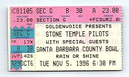 Stone Temple Pilots Concert Ticket Stub November 5 1996 Santa Barbara California - $24.74