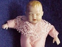 Baby Doll Dressed HOXB054 Heidi Ott Pink Silk 1-pc Sleeping Dollhouse Miniature - £29.06 GBP