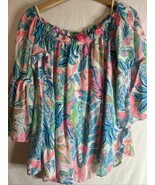 Lilly Pulitzer Nevie top totally blossom  Off-The-Shoulder Top women size M - $776.43 MXN