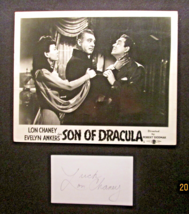 Lon Chaney Jr : (Son Of Dracula) Hand Sign Autograph Card &amp; Photo (Classic) - £779.77 GBP