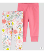 Carter&#39;s Just One You Girls&#39; 2pk Butterfly and Floral Pull-On Pants Size... - £7.82 GBP