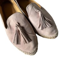 Matt Bernson Tassel Loafer Espadrilles Suede Leather Shoes Pink Women Si... - $29.65