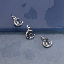 Sterling Silver Mini Dimensional Wave Charm 16x10mm - $15.13