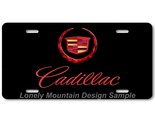 Cadillac Wreath Inspired Art Red on Black FLAT Aluminum Novelty License ... - $17.99