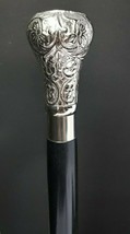 Silver Designer Brass Derby Head Walking Cane Vintage Wooden Black Stick... - £31.39 GBP