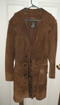 Puritan Brown Leather Coat Jacket w Belt Size 42 - £22.10 GBP