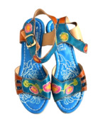 L&#39;Artiste Spring Step turquoise 36 5.5 heel Sandals shoes - $1,271.06 MXN