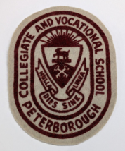 PETERBOROUGH COLLEGIATE AND VOCATIONAL SCHOOL SEW ON PATCH VINTAGE RETRO... - €13,05 EUR