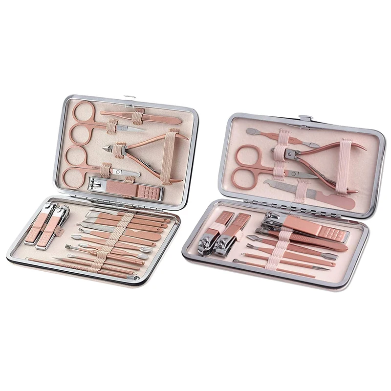 12/18PCS Pedicure Care Tools Stainless Steel Grooming Tools with Travel Case - £12.67 GBP+