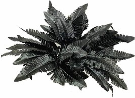 4 Pack Black Artificial Boston Fern Plants, 14&quot; Tropical, Floral Home Decor. - £15.70 GBP
