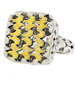 NEW EXQUISITE QUALITY $89.00 Silver & Gold Paisley Inspired Ring Detailed Band - $9.99